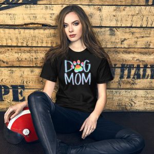 Dog Mom Tshirt Black v7